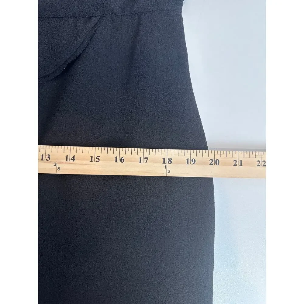 Tory Burch Black  Peplum Ruffle Dress Size 12
